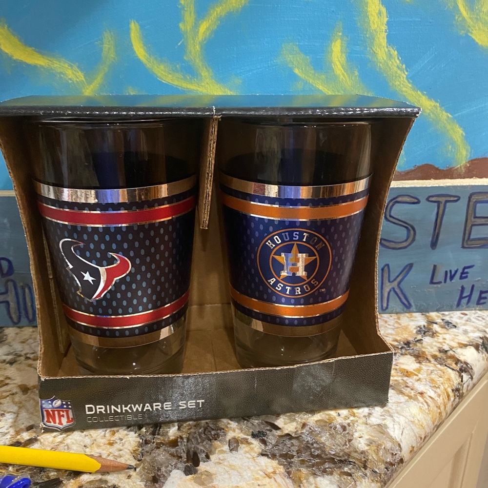 Astros/ texans glasses - Picture 1 of 1